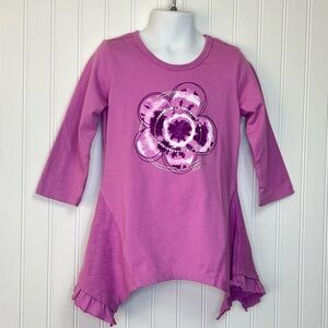 Naartjie Girls Long sleeve Asymmetrical Tie Dye Tunic Crocus Size 6 NWT Rare